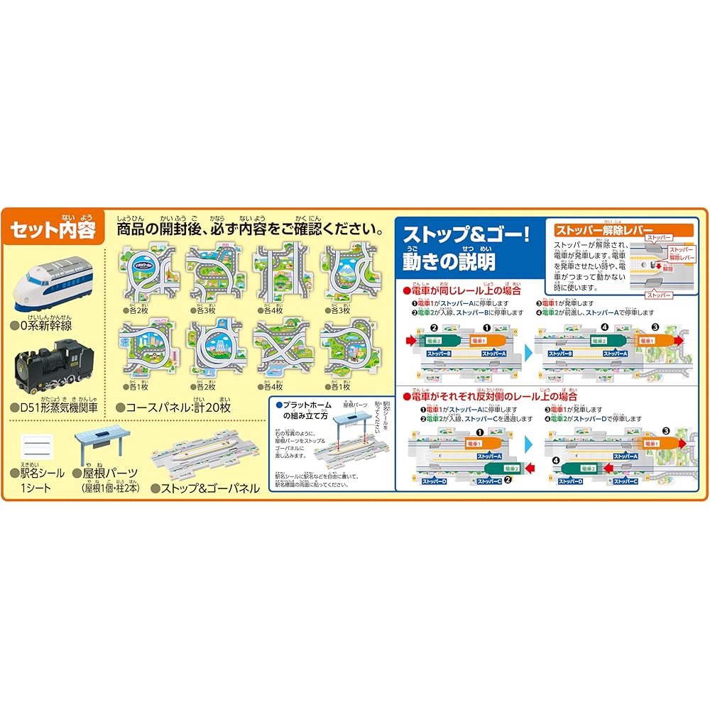 Masudaya Corporation Panel World Running DXII Stop & Go Set Shinkansen 0 Series & D51 Steam Locomotive Toy Train for Ages 3+