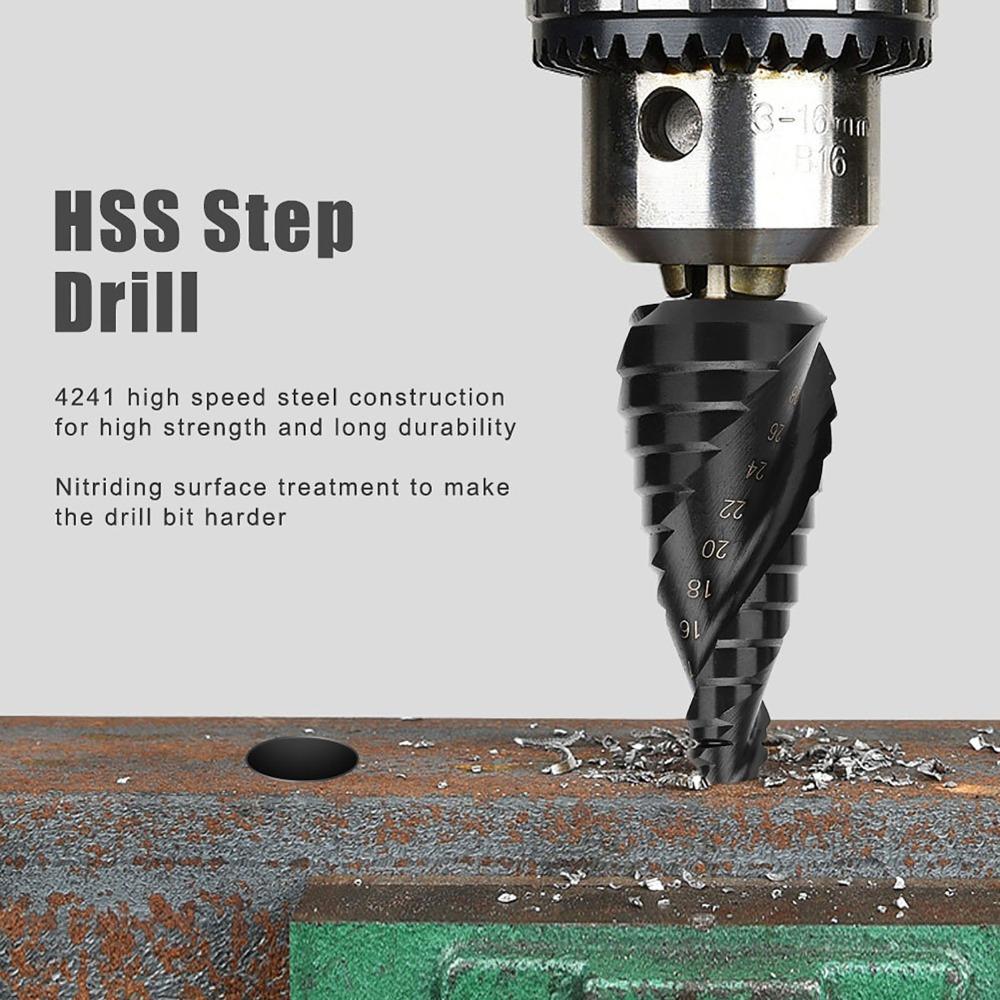 6-30mm Size Cone Step Drill Bit High Speed Steel Nitriding Step Drill Bit Cut Holes