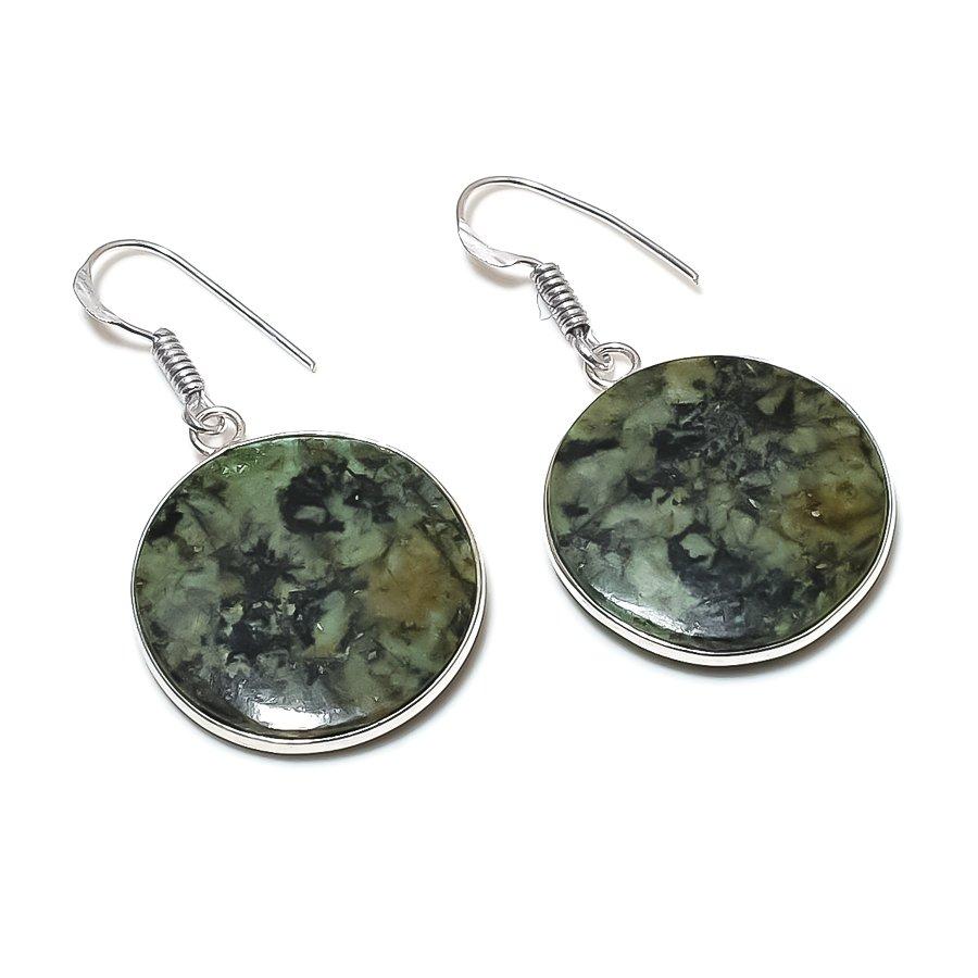 

Natural Chrysoprase Gemstone 925 Sterling Silver Jewelry Earring 1.69 Y6l18