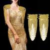 Pair Of Glittering Sequins And Beads Fringe Trim For Shoulder Embellishment Comfortable Wear In Event Craft Decoration