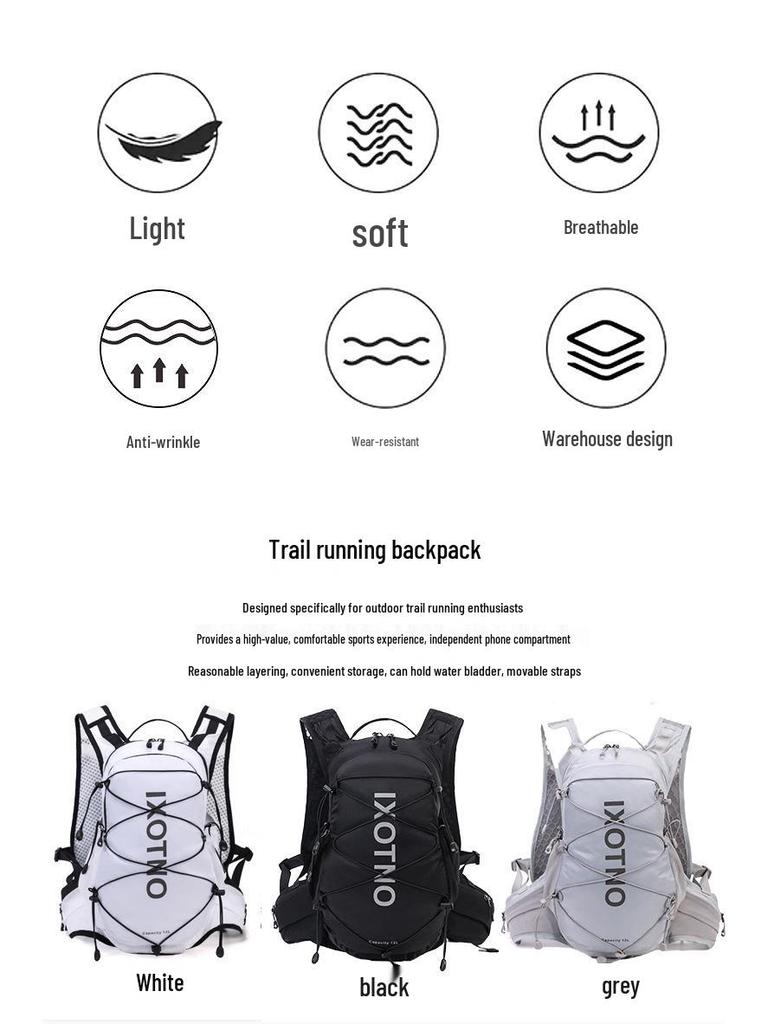 12L Cross-Country Hydration Backpack for Cycling & Trail Running