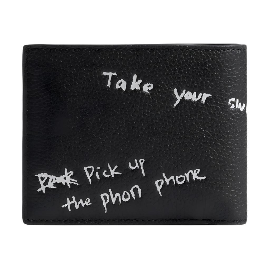 New COACH 3 IN 1 Wallet Polished Pebble Leather Wallet Mini Men's Black & Multicolor CAO11-BLC