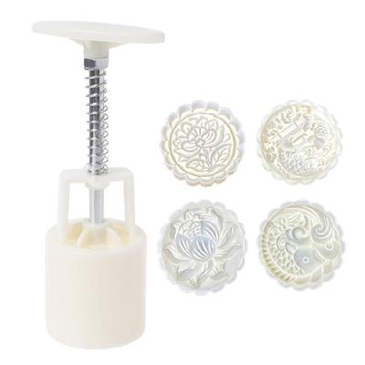 Moldes para Pasteles de Luna 3D Forma de Loto y Carpa Accesorios para Hornear Pasteles de Luna Prensado a Mano