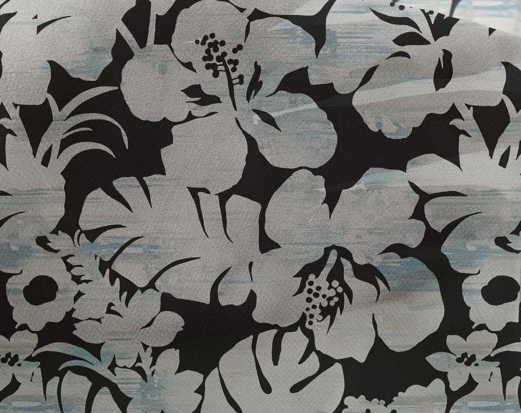 oneOone Georgette Viscose Black Fabric Floral & Leaves Dress Material Fabric Print Fabric By The Yard 42 Inch