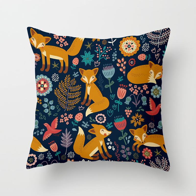 Home Decor Cartoon Fox Animal Cushion Pillowcase Cushion Pillow Sofa Decoration Pillowcase