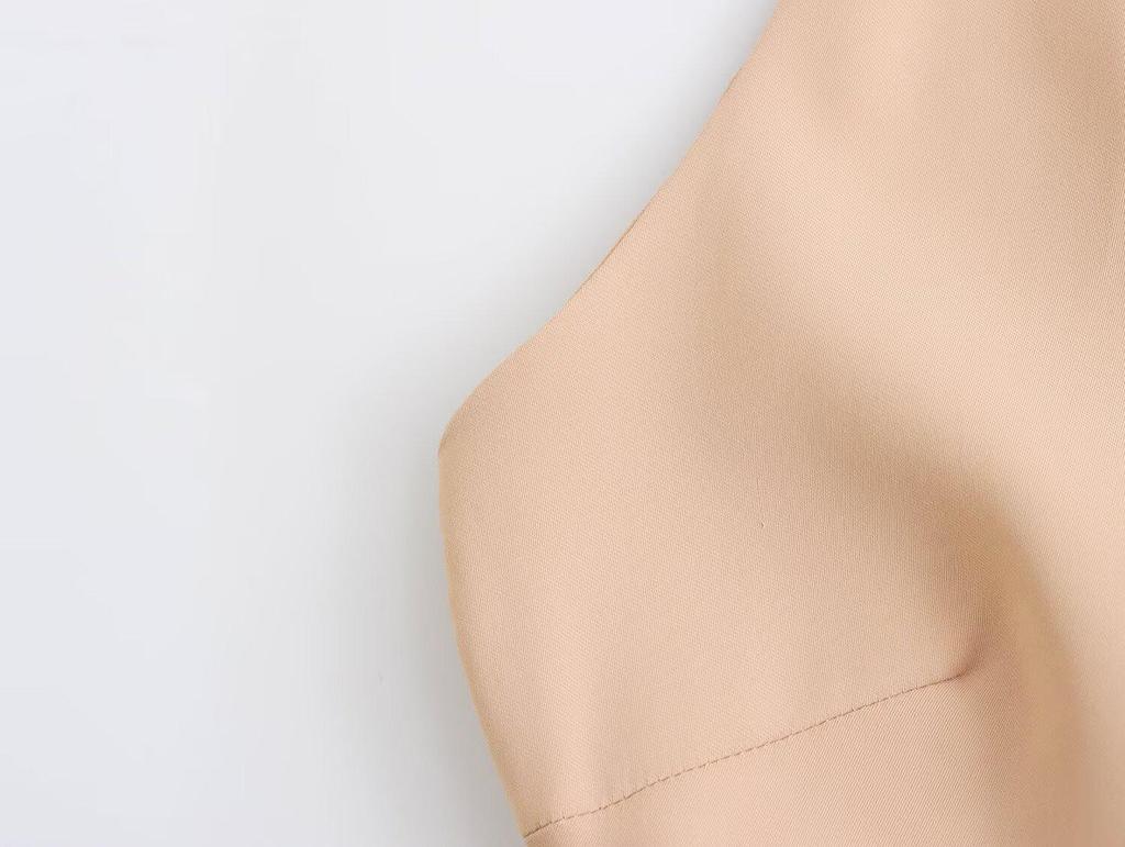 European and American 2025 Spring Women's Mini Halter Neck Dress with Hollow-Out Design