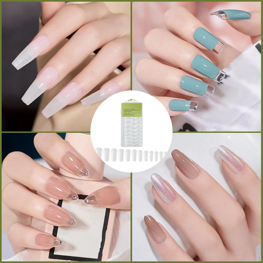 240 Pieces Fake Nails Tips Artificial Manicure with Box Soft Women Girls Elegant Clear Press On
