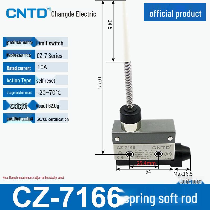 CNTD CZ Limit TZ Micro Switches: Models CZ-7310, 7311, 7121, 7120, 7141, 7144.