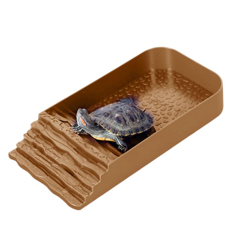Reptile Water Bowl Anti-Slip Turtle Bathing Pool Aquarium Ornament Tortoise Accessories Snake Water Dish for Gecko Snake Turtle