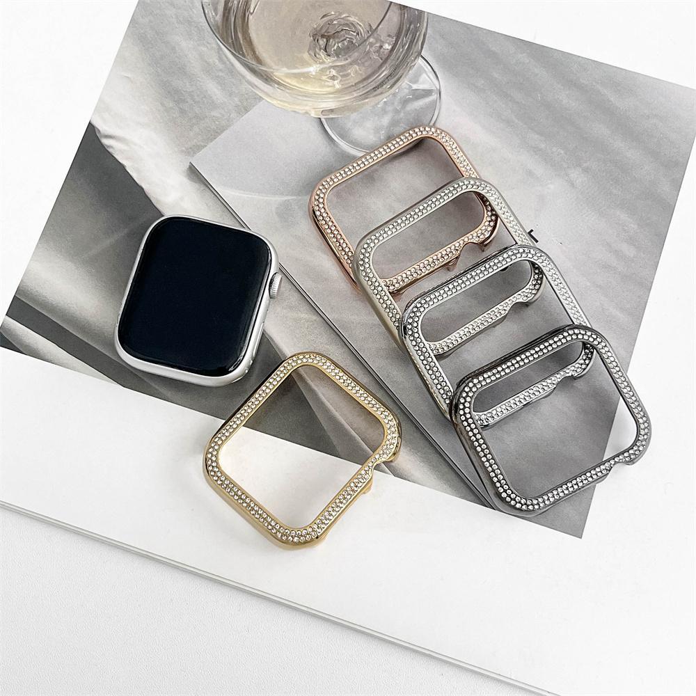 Metal Bumper Diamond Case for Apple Watch Protective Cover 40MM 44MM Frame for iWatch 4 5 6 SE 7 8 9 41MM 45MM Watch Cover