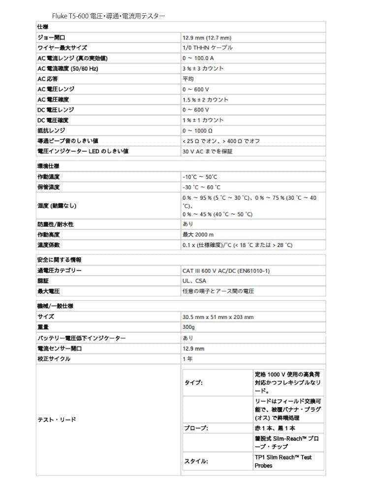 Fluke 600V Voltage Continuity and Current Tester [Product] T5-600