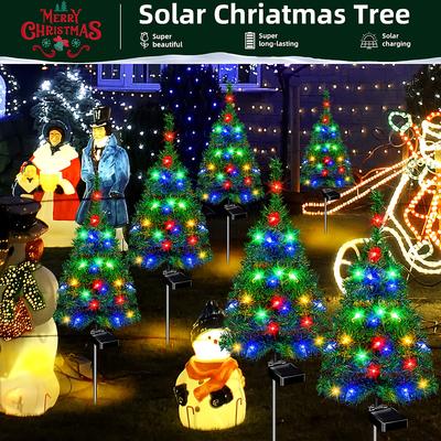 Christmas Tree Lights Solar Waterproof IP65 Durable Outdoor Decoration Lawn Balcony Easy Installation No Wiring Christmas Decora