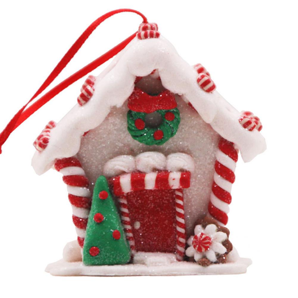 Festive Gatherings Christmas House Pendant Festive Ornament Charming Clay House Ornament 8*8*8cm Delightful Addition