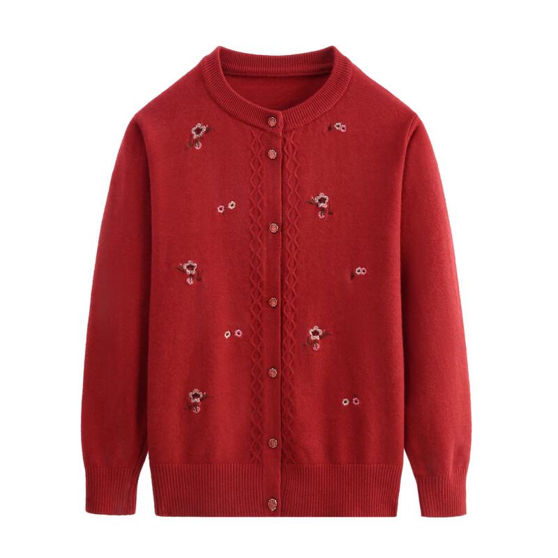 Women's Floral Embroidered Lightweight Cardigan for Seniors