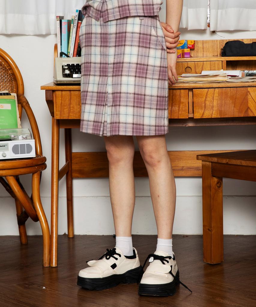 Lunakihu Wxsk002 Check Pattern Skirt (Purple)