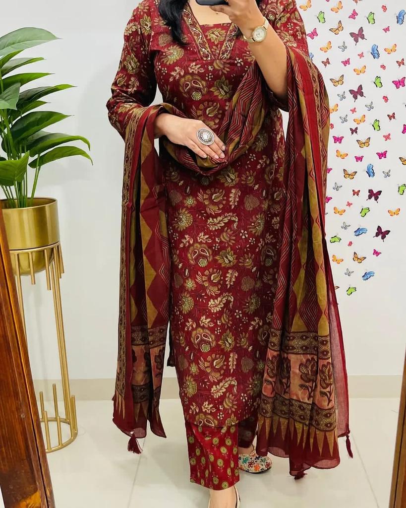 Women's Designer Party Wear Kurta Pant Dupatta Set Indian Pakistani  Kurti Salwar Kameez