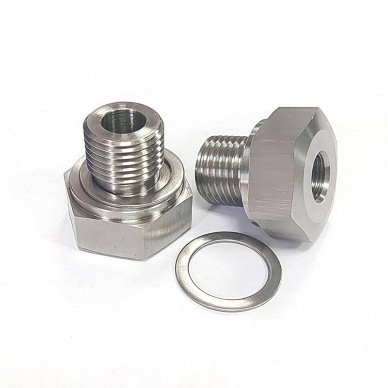 O2 Sensor Bung Hexagon Plugs Stainless Steel M16x1.5 Oxygen Hexagon Bung Plug with Gasket for Auto Car Universal Fitting