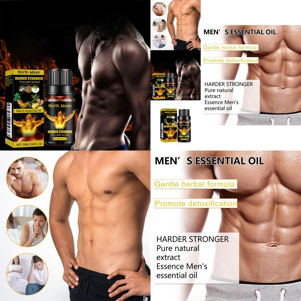 North Moon Men's Massage Essential Oil Invigorating Vitality Enhancer For Hair Care 10ml Boxed