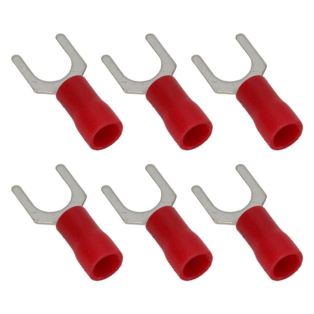 100Pcs Insulated Fork Terminals Copper PVC U Type Wire Connector Electrical Crimp Terminal 16‑14AWG