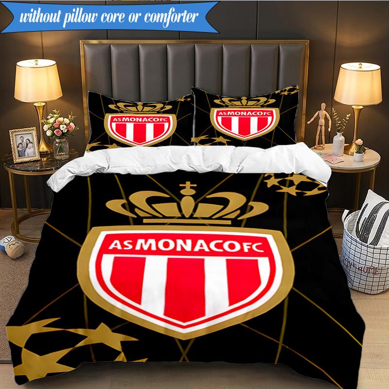 3PCS Monaco Monaco Printed Soft Bedding Set,Including 1pc Duvet Cover And 2pcs Pillowcases Perfect for Bedroom, Dormitory, Fan Gift