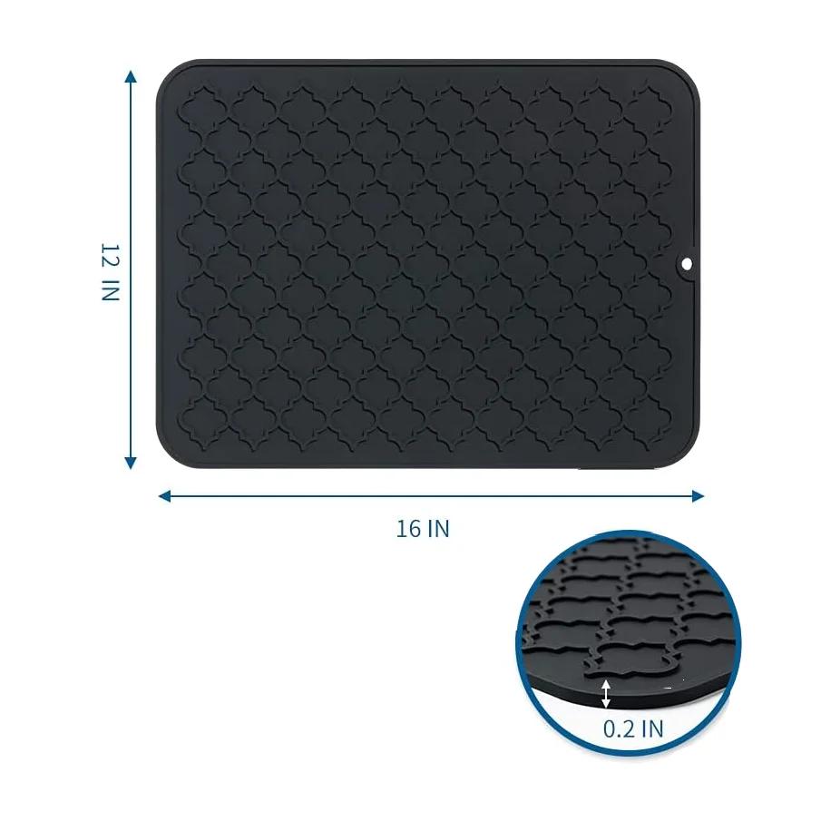 Non-Slip Dish Drying Mat - Heat Resistant Kitchen Mat, Coffee Drying Pad, Kitchen Accessories - Perfect for Kitchen Counter