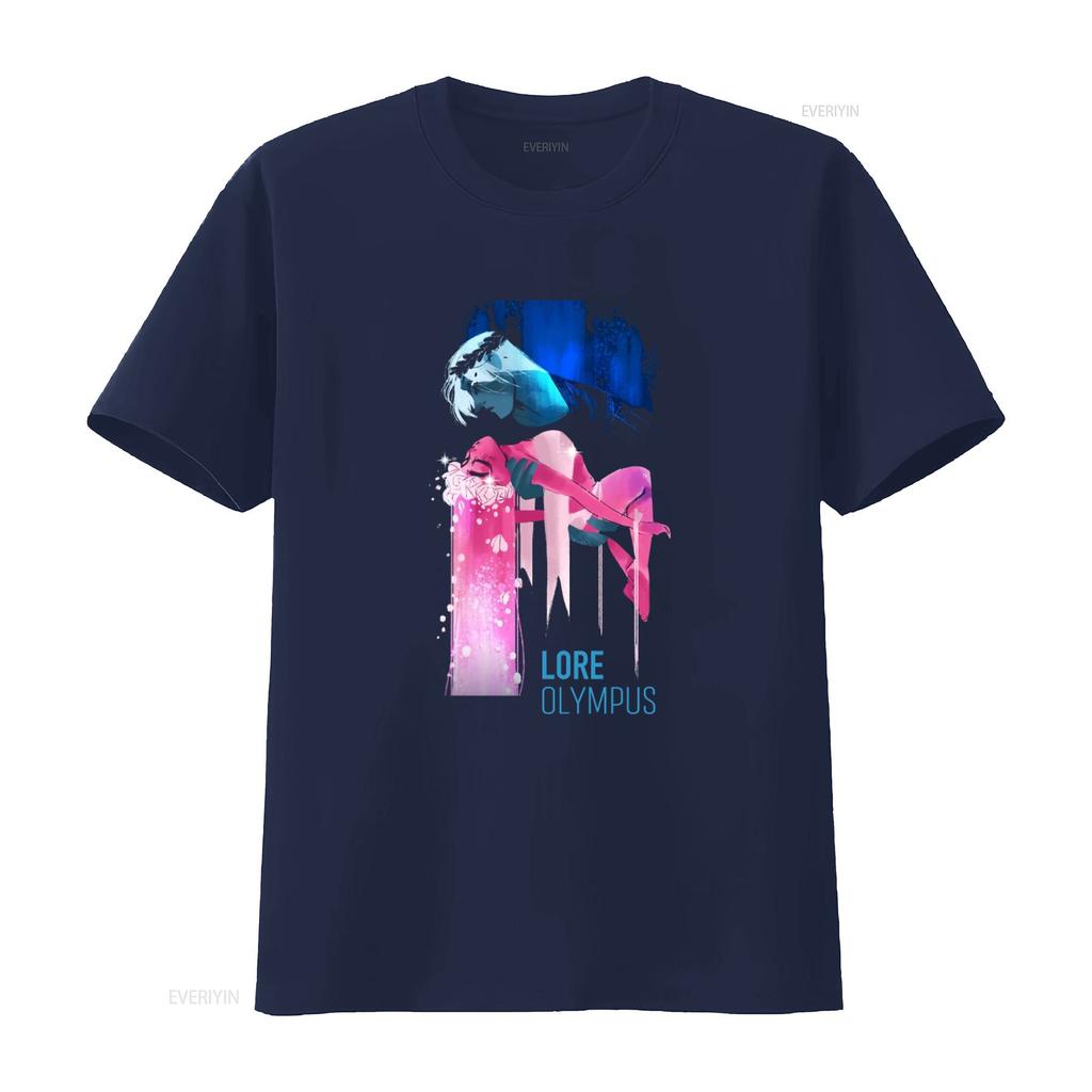 AOL Lore Olympus Hades Persephone Print Boyfriend Fit Girls T Shirt vintage Washed designer clothes graphic Comfortable