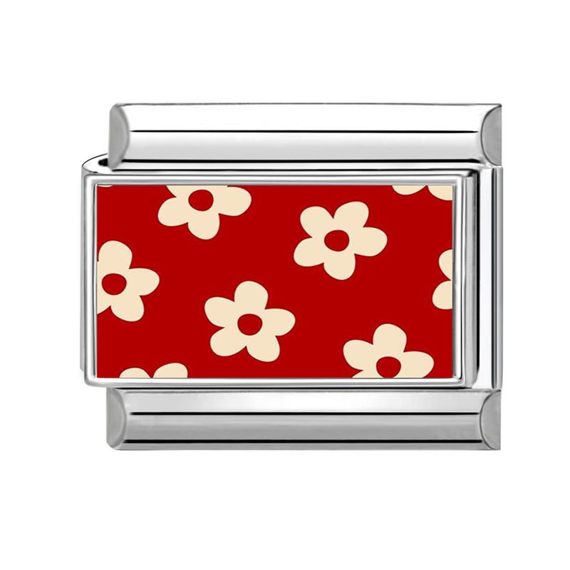 Modisches Personalisierbares DIY Rote Farbe Italienisches Charm-Armband Blume Katze Auto Herz Ziffer 9 Perle 9mm Armband Edelstahl Schmuck