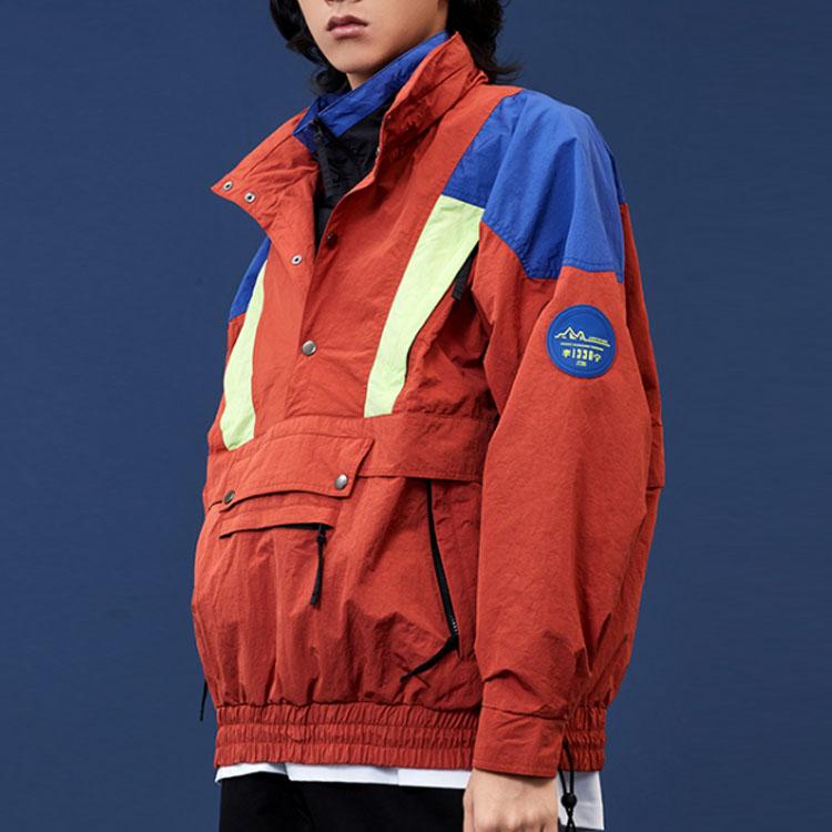 Li Ning New York Fashion Week Series Stand Collar Loose Pullover Sports Jacket Men Jacket Caramel AJDP277-3