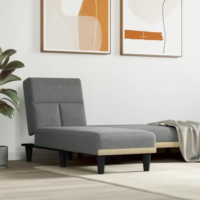 VidaXL Chaise Longue Dark Grey Fabric 352817
