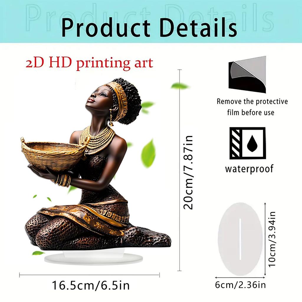 African Women Store and Pray for 2D Flat Acrylic Ornaments. Home Decoration Living Room Desktop Decoration Pendant