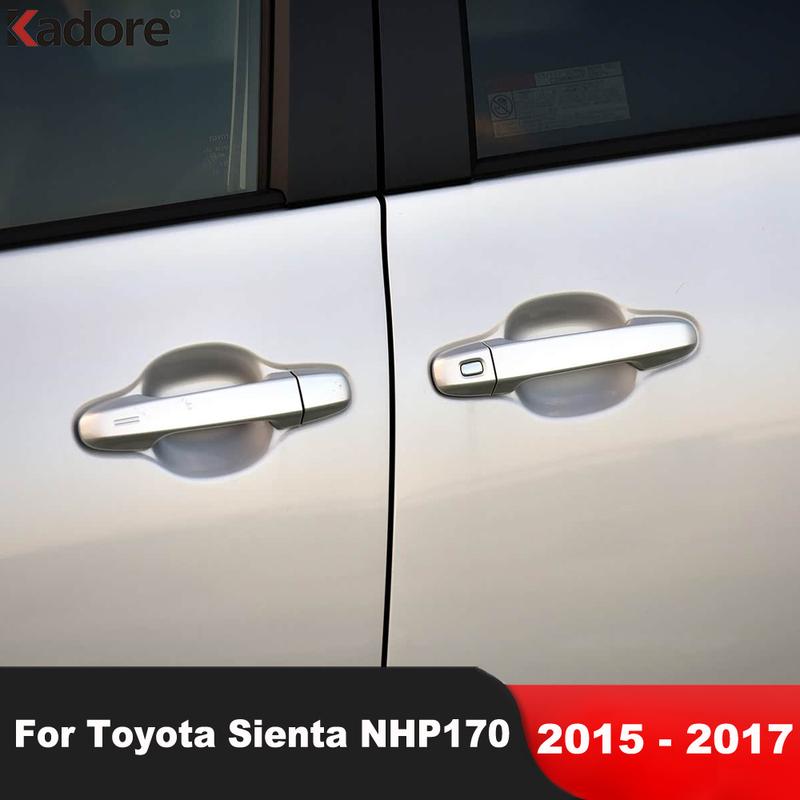 Door Handle Cover Trim For Toyota Sienta NHP170 2015 2016 2017 Chrome Car Side Door Handles Catch Covers Overlay Accessories
