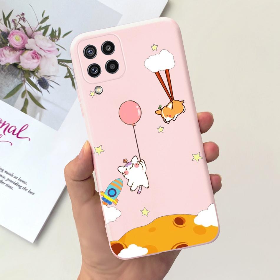 Custodia per Telefono Samsung Galaxy M22 Samsung M22 F22 SM-M225F E225F Gatto Carino Cartone Animato Colore Caramella Silicone Morbido Copertura Posteriore