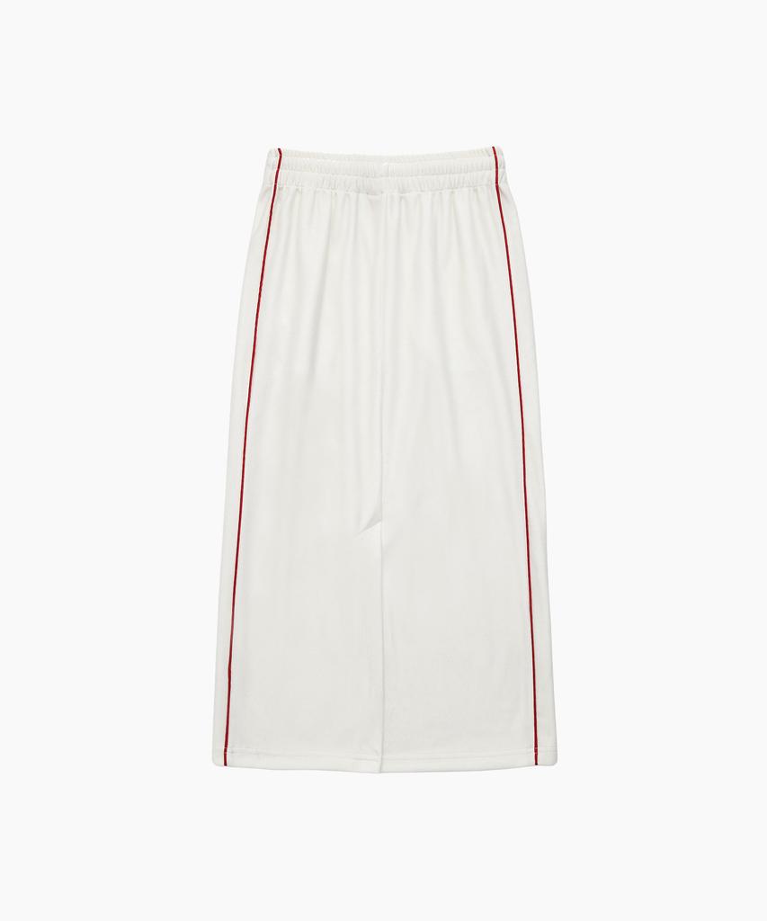 Minasu Velvet Track Long Skirt_White