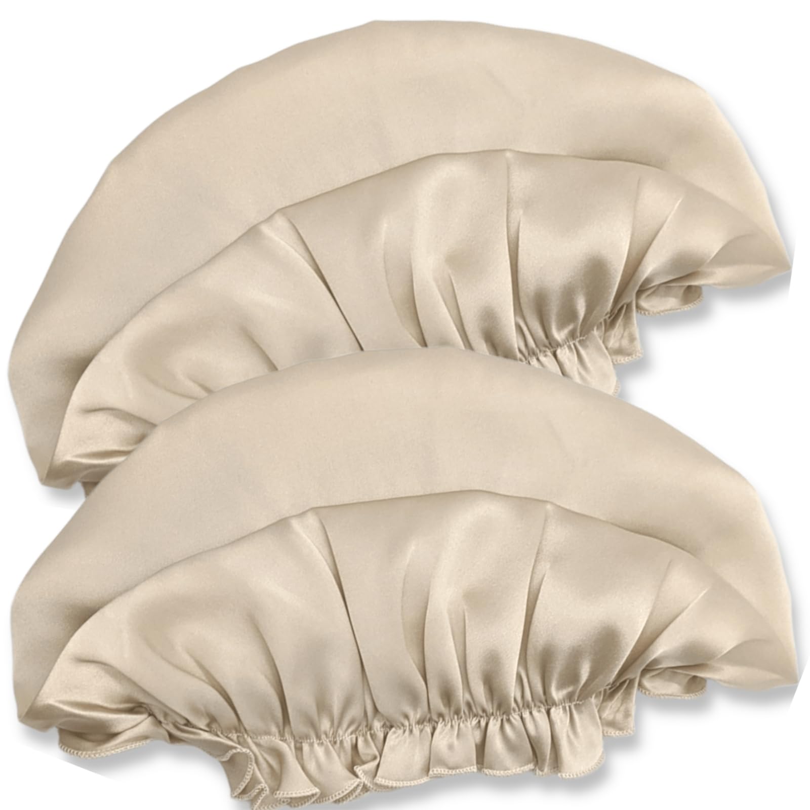 

Премиальные шелковые ночные шапочки для волос для длинных волос, шелковые ночные шапочки для женщин Vüre (2-Pack) [100% Шелк] Шапочки, для волос, (JP, Алфавит, M, Бежевый) бежевый