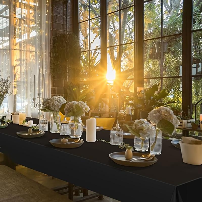 6 Pack Disposable Plastic Tablecloths for Parties, Weddings, Birthdays, Christmas, Anniversaries| Durable Machine-Made Buffet Table Coverings