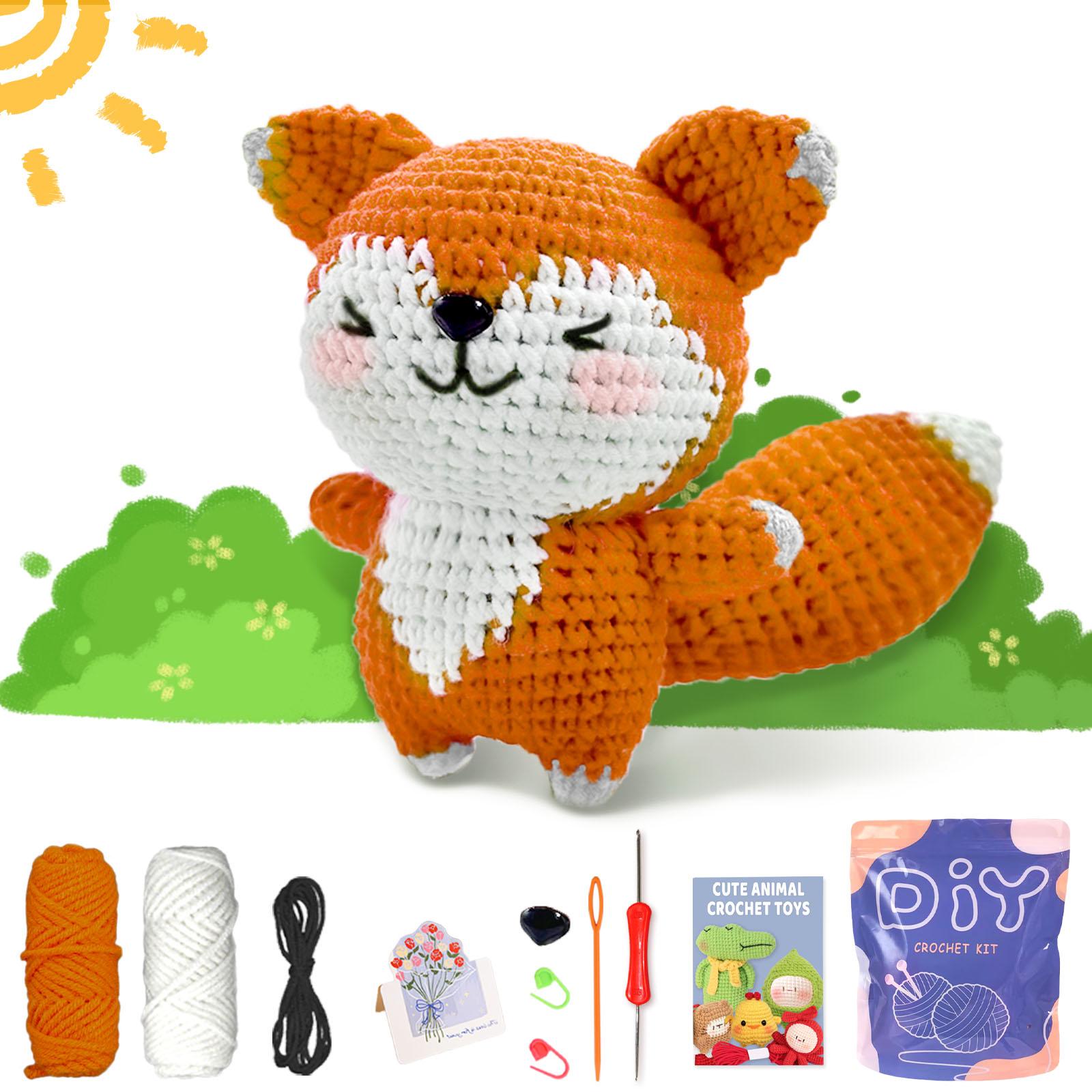 1set Fox Crochet Set for Beginners,Include Step-by-Step Video Tutorials(Accessories In Random Color) оранжевый