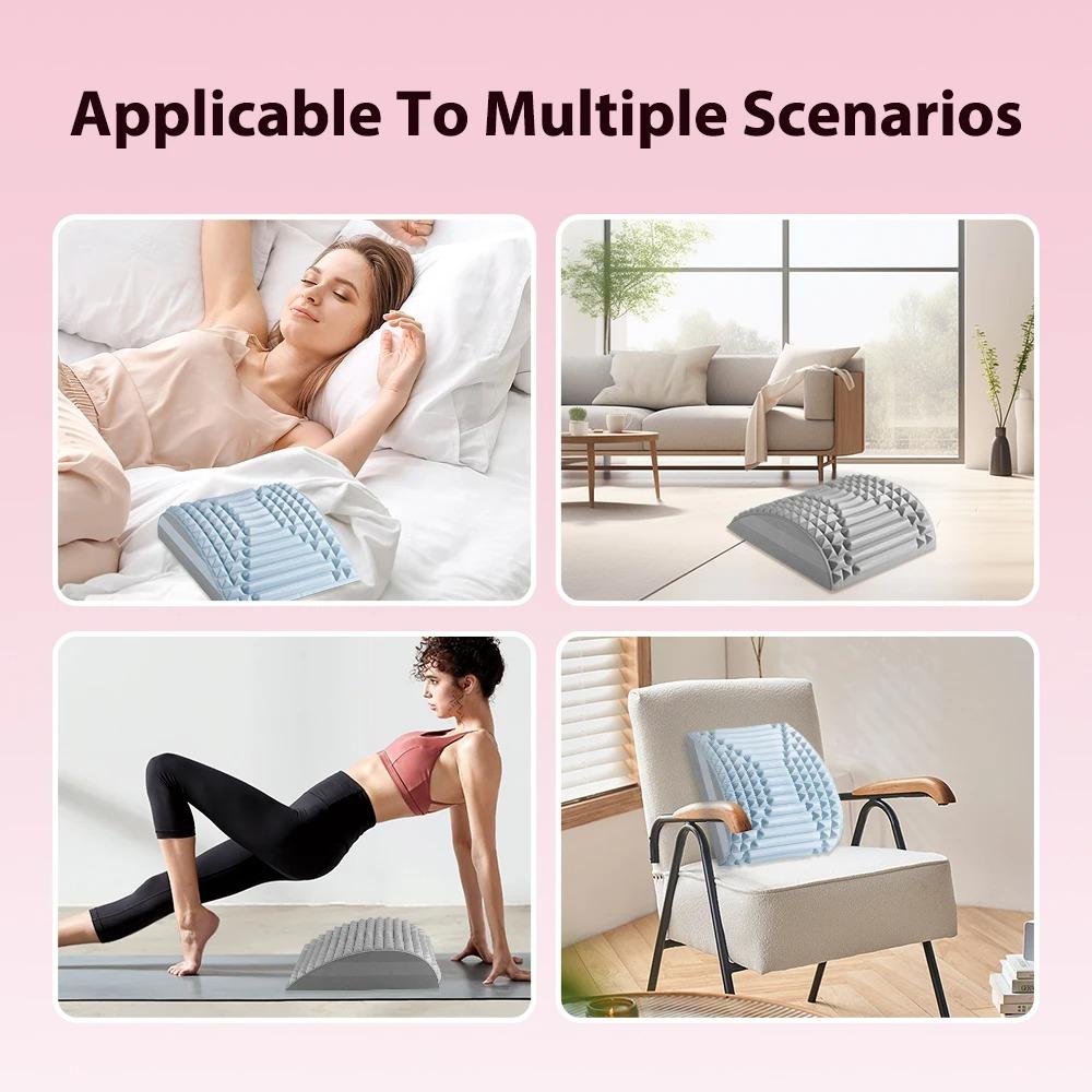 Lumbar Stretcher Pillow Massage Relaxation Back Relief Spine Posture Correction Stretching Waist Exercise Assist Yoga Equipment