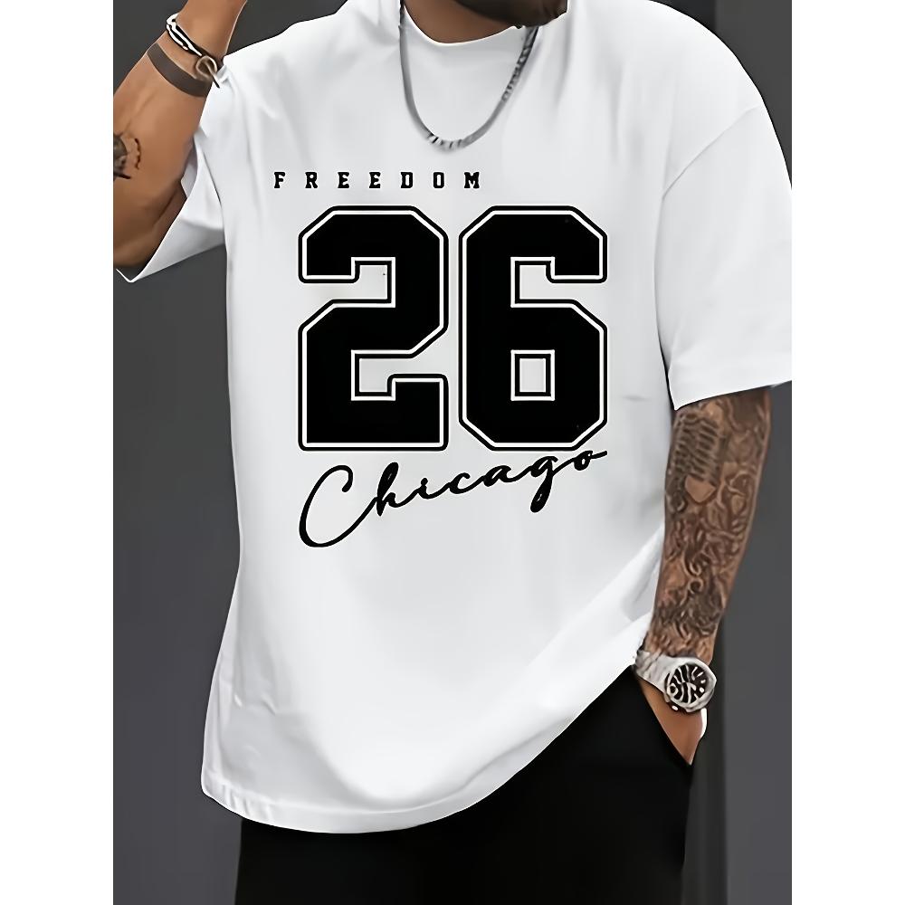 

Freedom 26 Chicago T-Shirt,Soft Breathable & Fade-Resistant, Classic Fit for Daily Casual Wear XXL белый