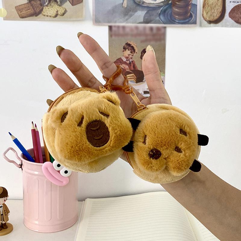New Capibala Coin Purse Cartoon Mini Plush Capybara Pendant Portable Headset Bag Coin Storage Bag