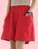 Women's Summer High-Waisted Elastic Cotton Shorts - Japanese & Korean Style
