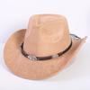Popular European and American classic suede western cowboy hat men's and women's fashion LO style peach heart cowboy hat