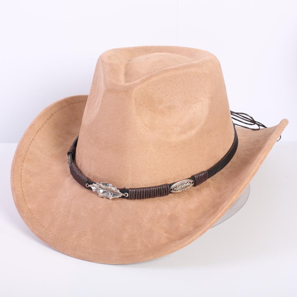 Popular European and American classic suede western cowboy hat men's and women's fashion LO style peach heart cowboy hat