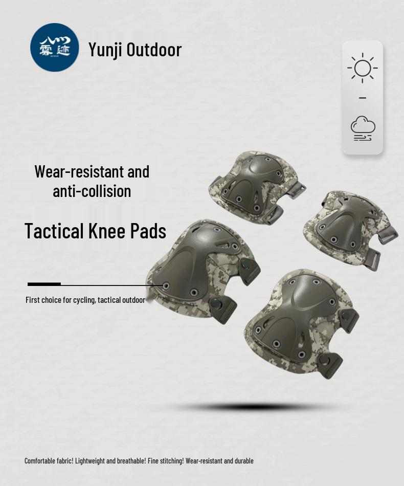 Camouflage Knie- und Ellbogenschoner-Set für taktisches Training, Radfahren und Bergsteigen