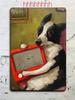 Vintage Tabby Cat Wall Art Aluminum Metal Painting Lollipop Knife Decor 20x30cm