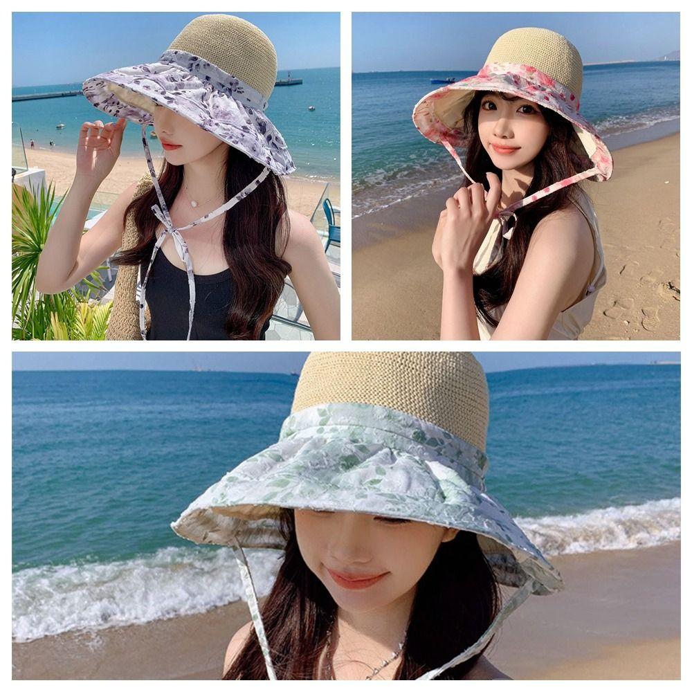 Spring Summer Straw Sun Hat French Style Women's Sun Hat Elegant Seaside Beach Cap  Outdoor