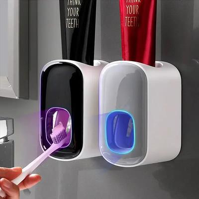 Automatický nástěnný stojan Dávkovač zubní pasty Prachotěsný držák na zubní kartáčky Sada Mačkátko na zubní pastu Koupelnové doplňky