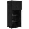 Wall Mounted TV Unit with LED Lighting 5 Pcs Black Oak Effect