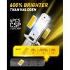 AUXITO H3 LED Bulb Yellow 3000K, 16,000LM 600% Super Brighter, 10 Years Lifespan, 1:1 Size Plug-n-Play, 100% Perfect Tallation, H3 LED Fog Lighr Bulb