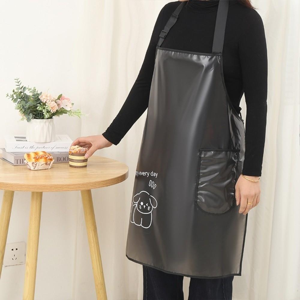 Sleeveless Waterproof TPU Apron Dirt-Proof Work Aprons Cartoon Cleaning Aprons  Home Use