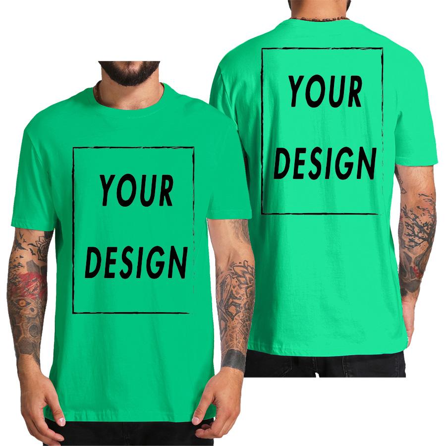 Camiseta Personalizada para Homens Design Eu Amo Seu Próprio Logo Texto Foto Grátis Ambos os Lados Tamanho UE Algodão Camiseta Personalizada